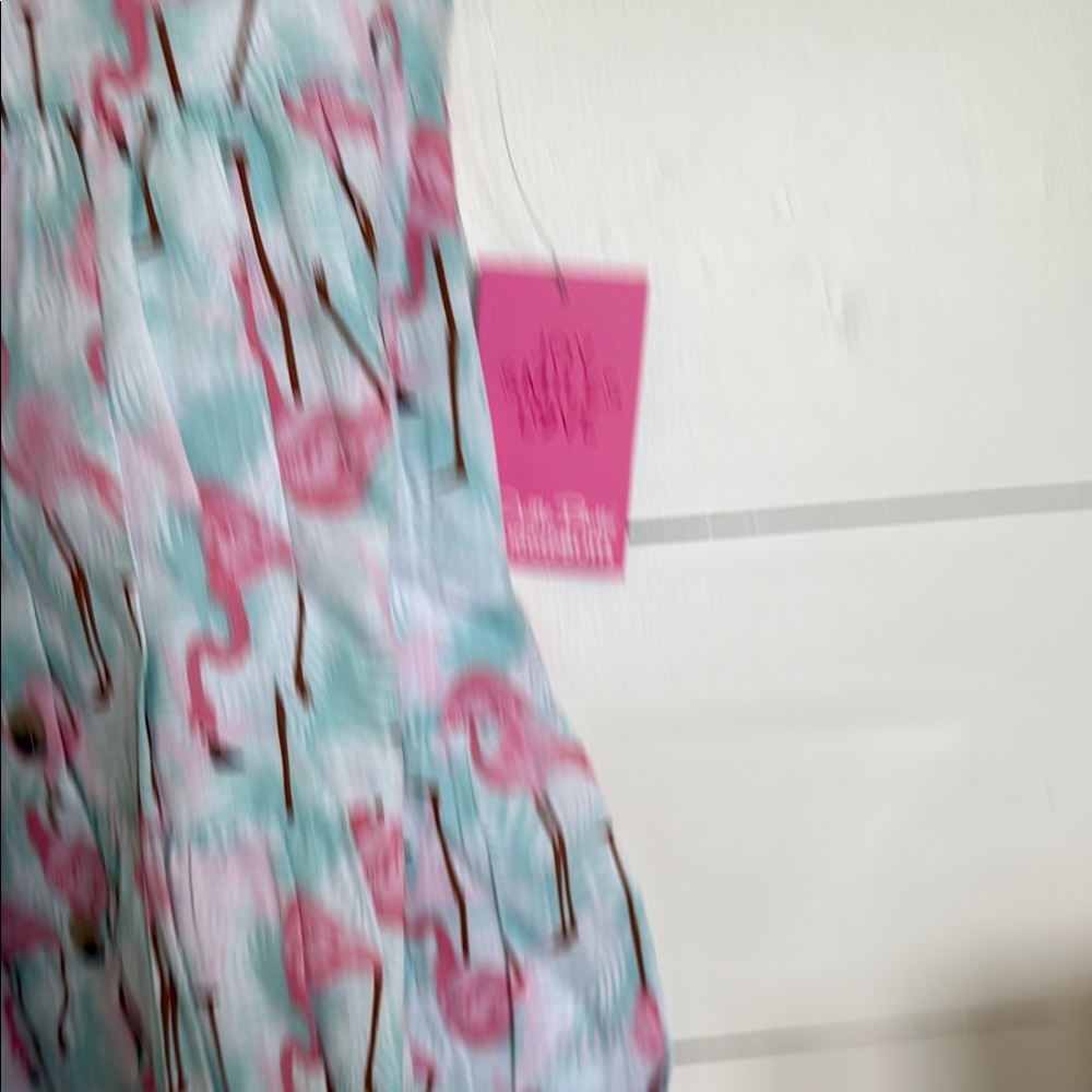 Ruffle Butts Pink and Green Sleeveless Sundress - Picture 4 of 5